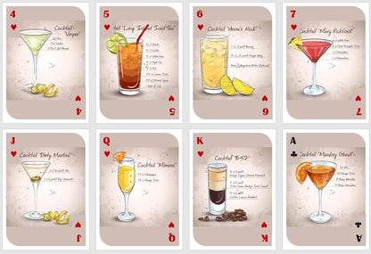 Cocktail Recipe Playing Cards: Poker & Bridge