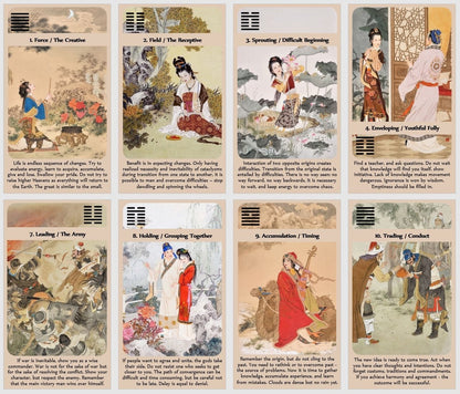 Yin and Yang oracle cards. I Ching. Book of Changes