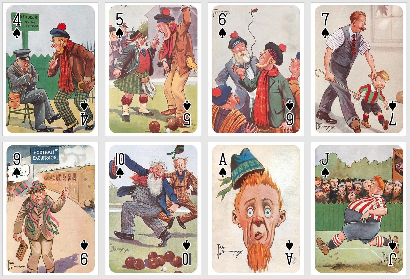 Scottish Lifestyle playing cards. Poker and Bridge cards. Vintage