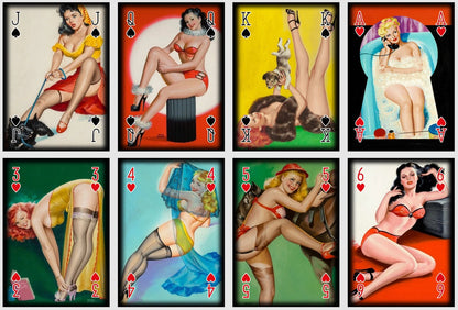 Pin Up Girls playing cards. Peter Driben Poker and Bridge cards