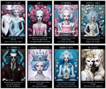 Money and Career Oracle cards deck. Surreal art