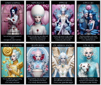 Money and Career Oracle cards deck. Surreal art