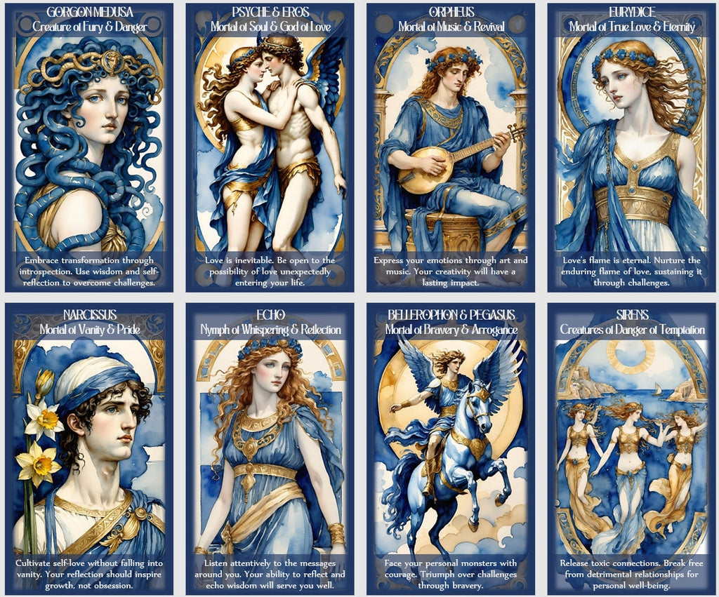 Greek Roman Mythology oracle deck with Guidance. Olympian Gods and Goddesses  oracle cards