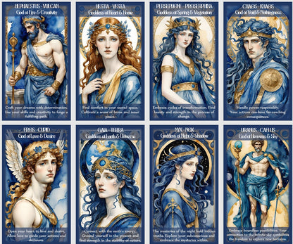 Greek–Roman Mythology Oracle – 80-Card Deck with QR Guidance