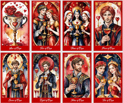 Watercolor Love Tarot Deck: Valentine's Day Fortune Telling Cards