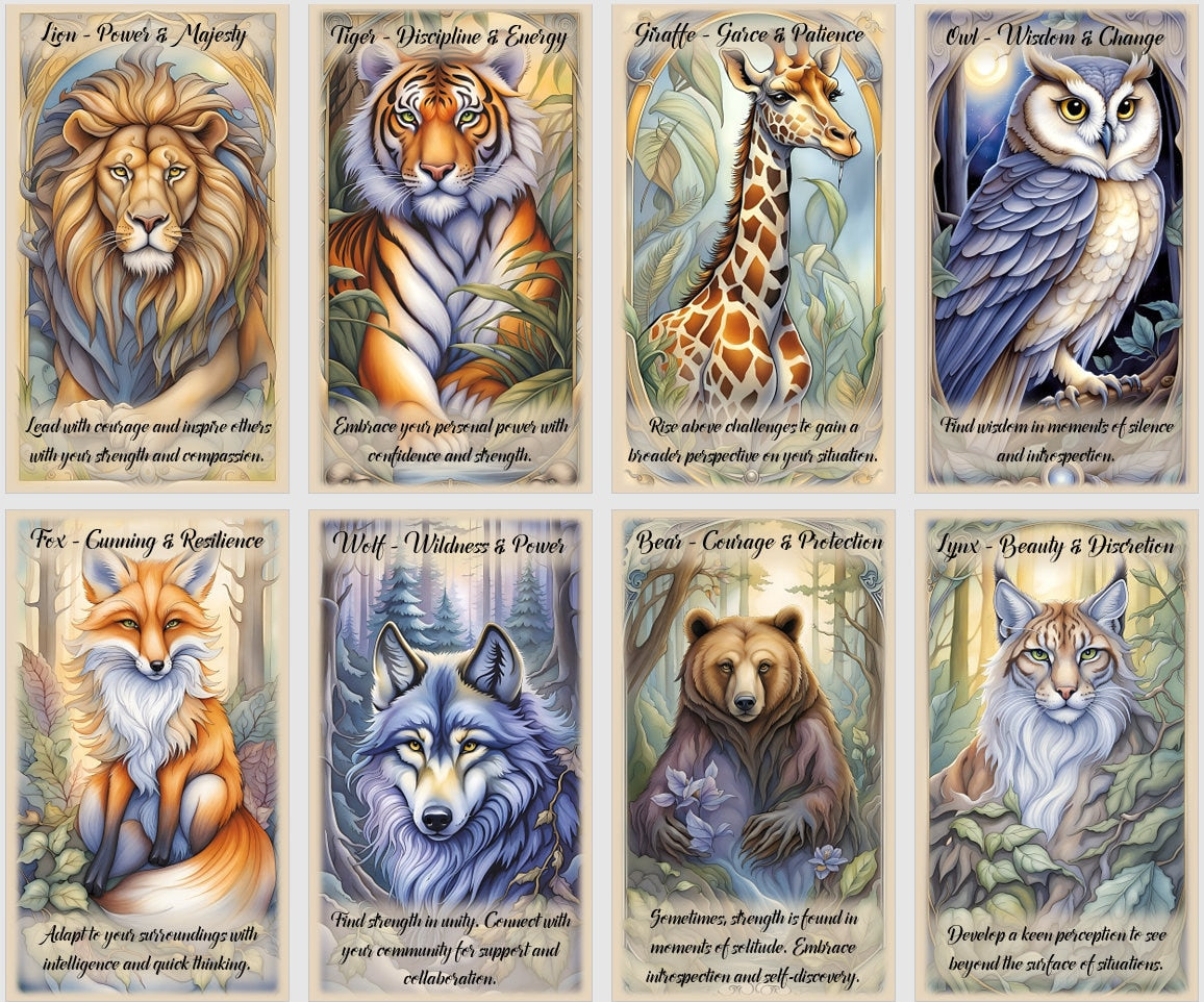 Spirit Animal Oracle Cards: Handmade Fortune Telling Deck