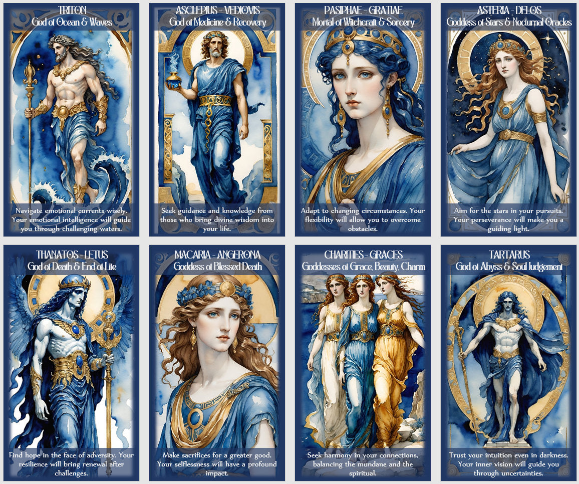 Greek Roman Mythology oracle deck with Guidance. Olympian Gods and Goddesses  oracle cards