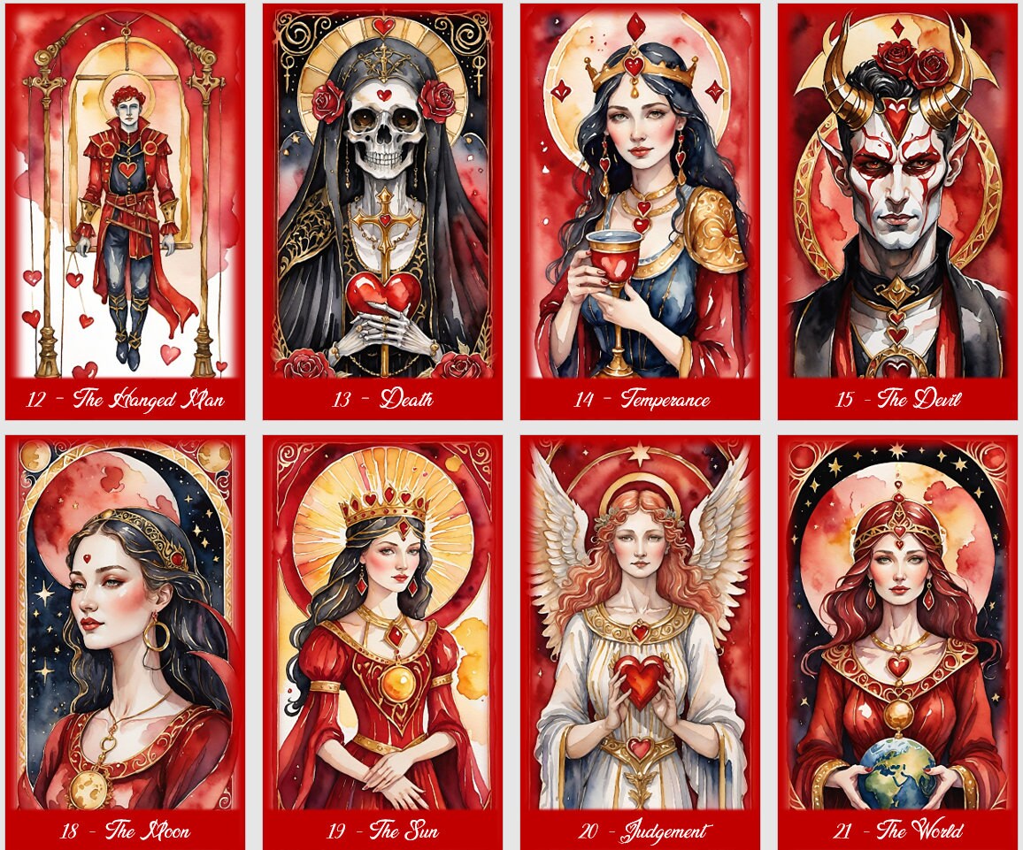 Tarot de l'Amour Aquarelle : Cartes de Divination pour la Saint-Valentin