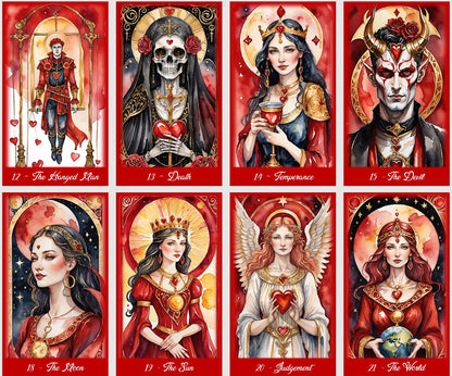 Watercolor Love Tarot Deck: Valentine's Day Fortune Telling Cards