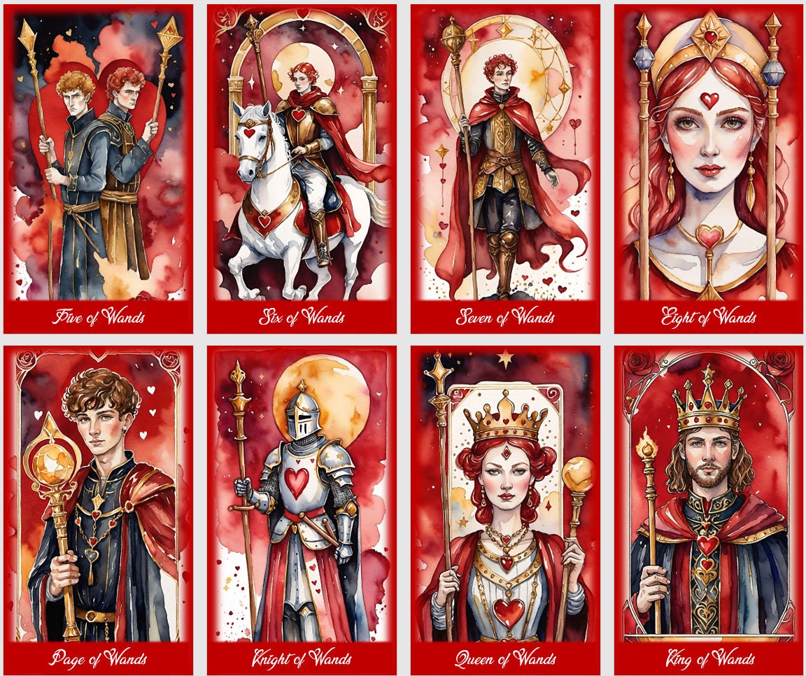 Tarot de l'Amour Aquarelle : Cartes de Divination pour la Saint-Valentin