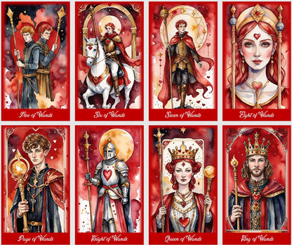 Watercolor Love Tarot Deck: Valentine's Day Fortune Telling Cards