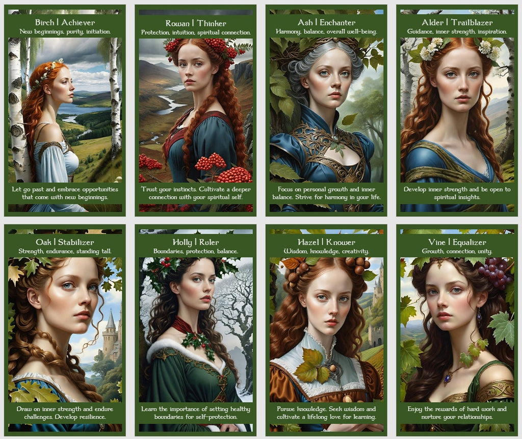 Celtic Ogham Tree and Wheel of the Year Oracle Cards with guidance
