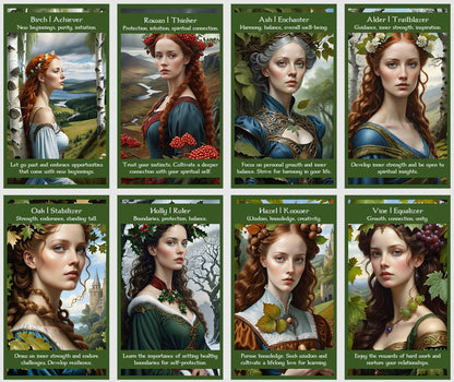 Celtic Ogham Tree and Wheel of the Year Oracle Cards with guidance
