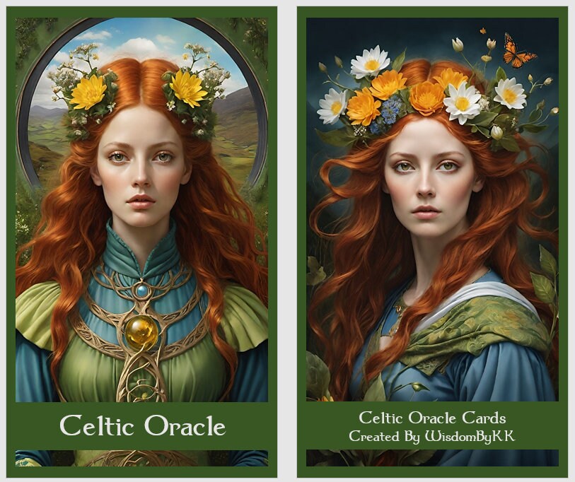 Celtic Ogham Tree and Wheel of the Year Oracle Cards with guidance