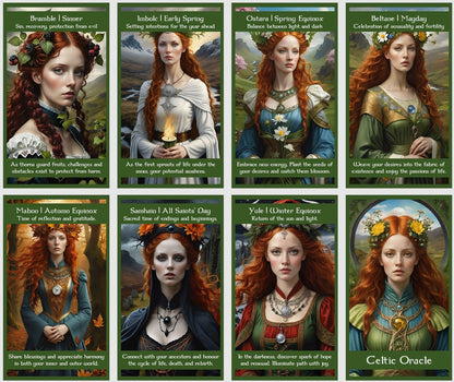 Celtic Ogham Tree and Wheel of the Year Oracle Cards with guidance