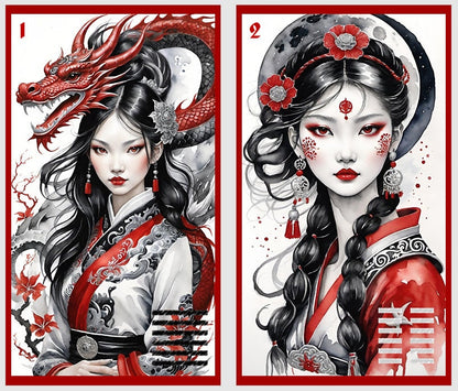 Hexagram oracle cards deck. I Ching. Book of Changes oracle