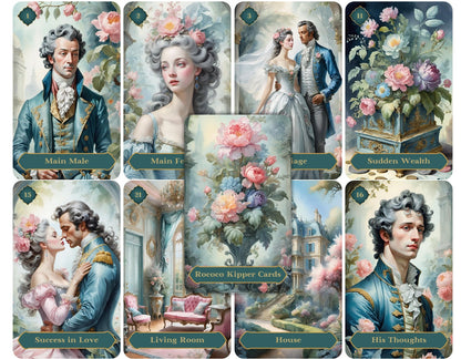 Rococo Art Kipper Oracle Cards Deck with Velvet Bag