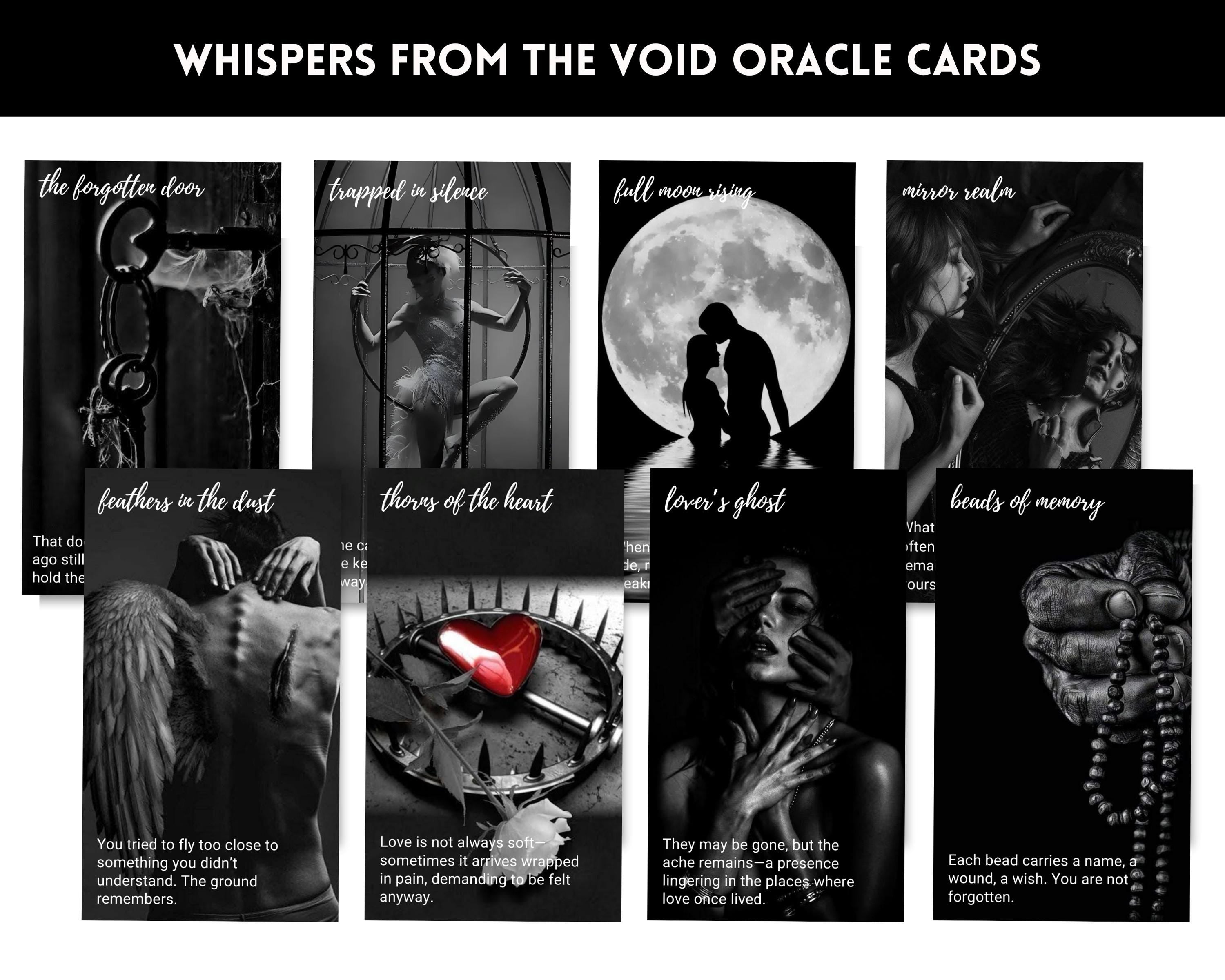 Whispers from the Void Oracle deck. Black and White oracle cards