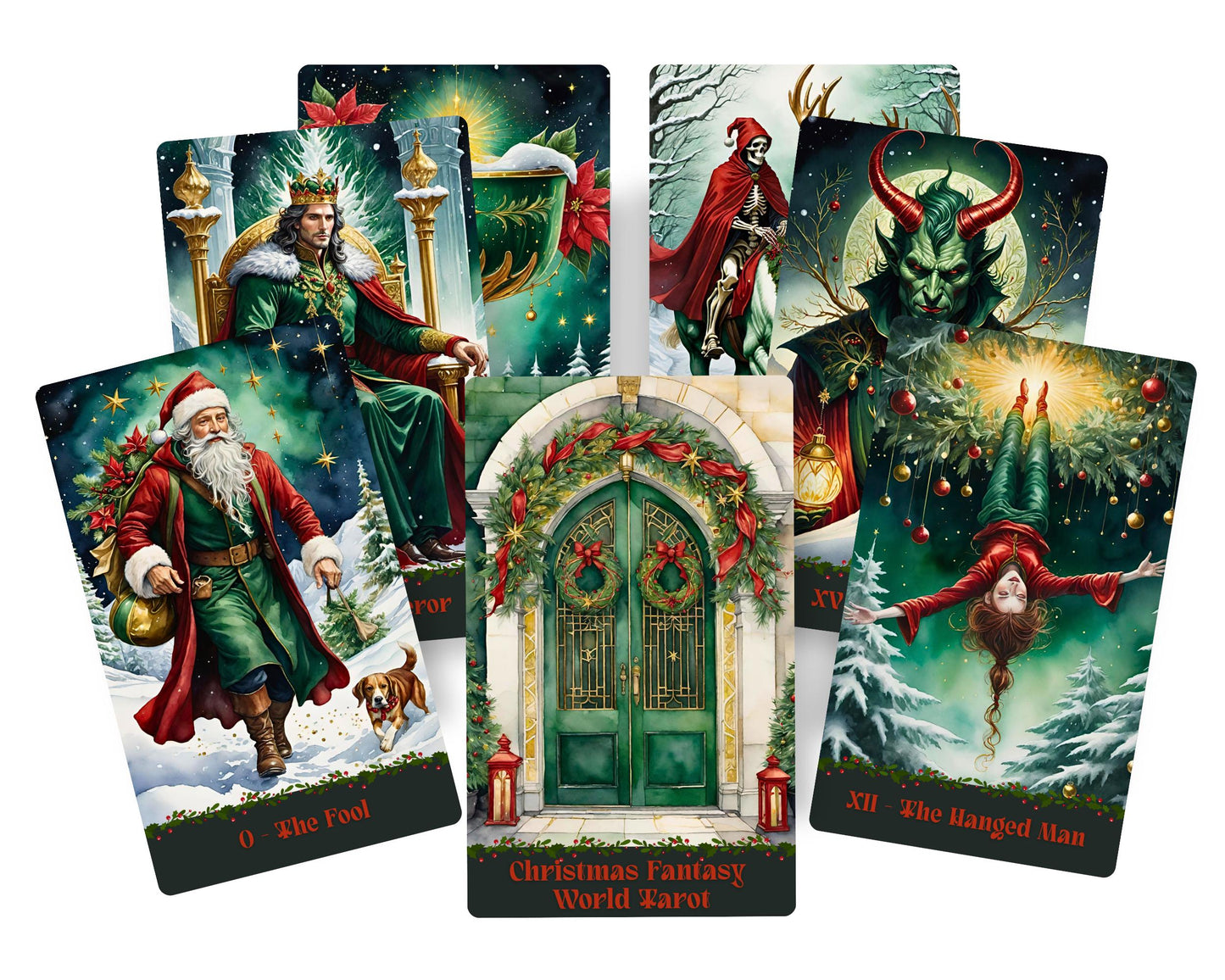 Jeu de Tarot Le Monde Fantastique de Noël – Tarot des Fêtes de 78 Cartes