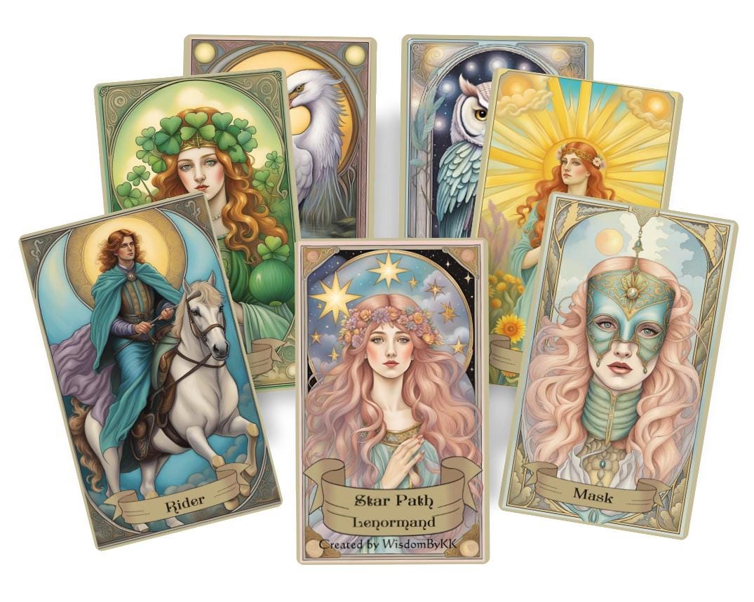 Star Path Lenormand oracle deck. Extended version with 46 cards