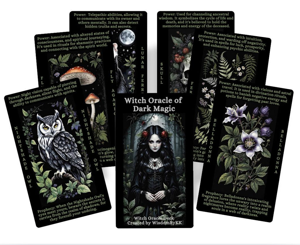 Witch Oracle of Dark Magic. Witchcraft oracle cards