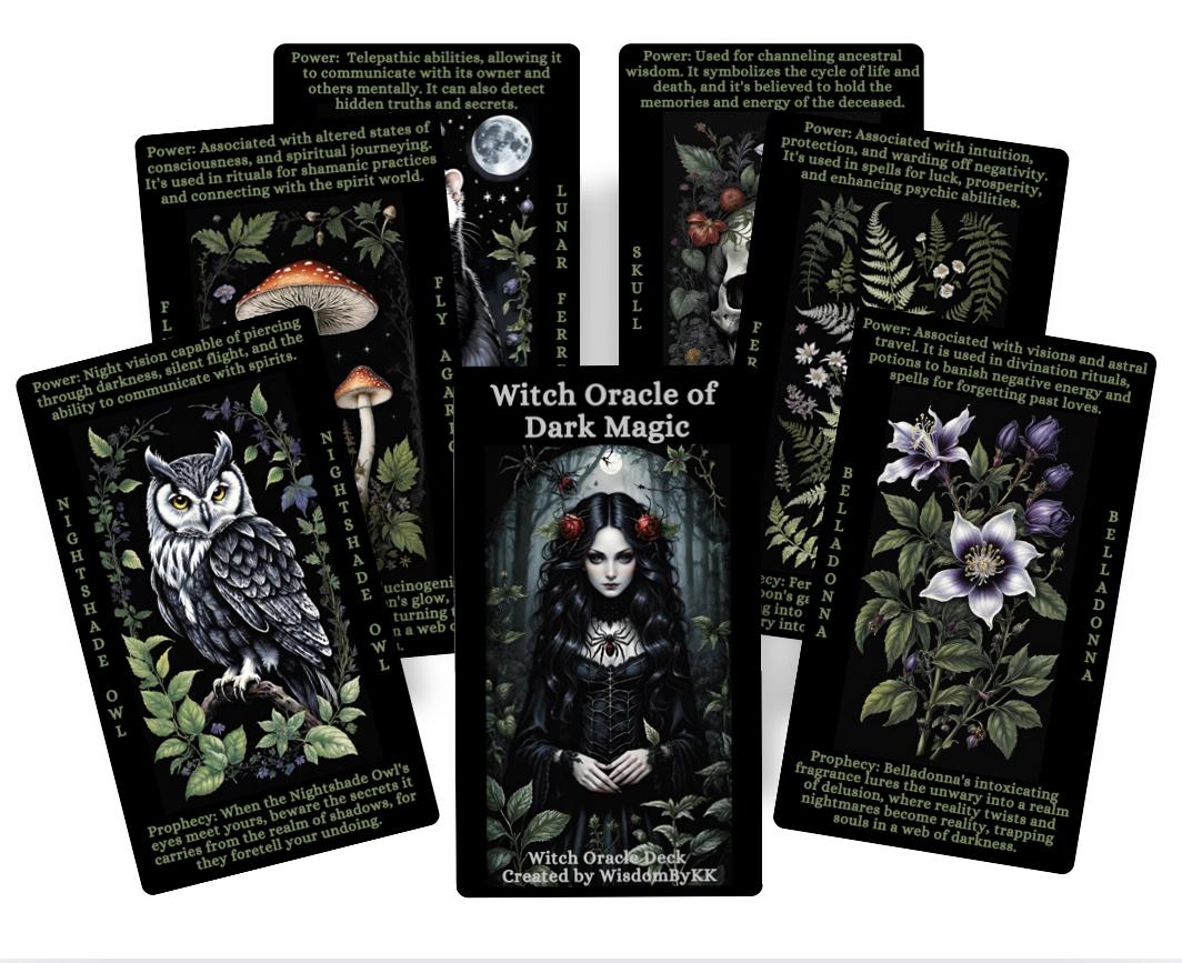 Witch Oracle of Dark Magic. Witchcraft oracle cards