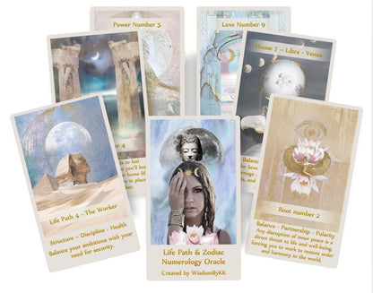 Numerology Oracle Deck: Life Path & Zodiac (100 Cards)