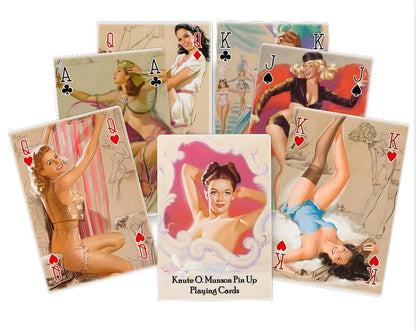 Knute O. Munson playing cards. Pin Up Poker and Bridge cards