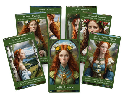 Celtic Ogham Tree and Wheel of the Year Oracle Cards with guidance