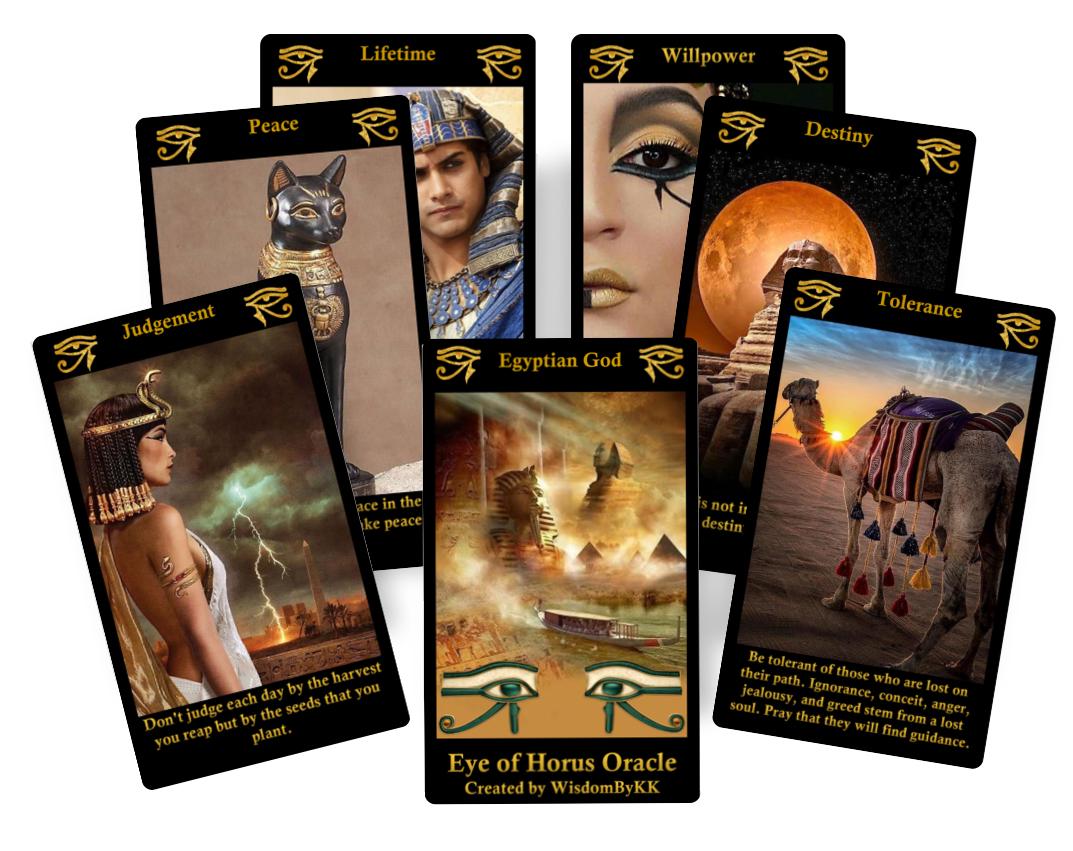 Egyptian God oracle deck. Eye of Horus  oracle cards