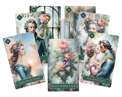 Rococo Art Kipper Oracle Cards Deck with Velvet Bag