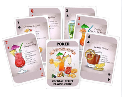 Cocktail Recipe Playing Cards: Poker & Bridge