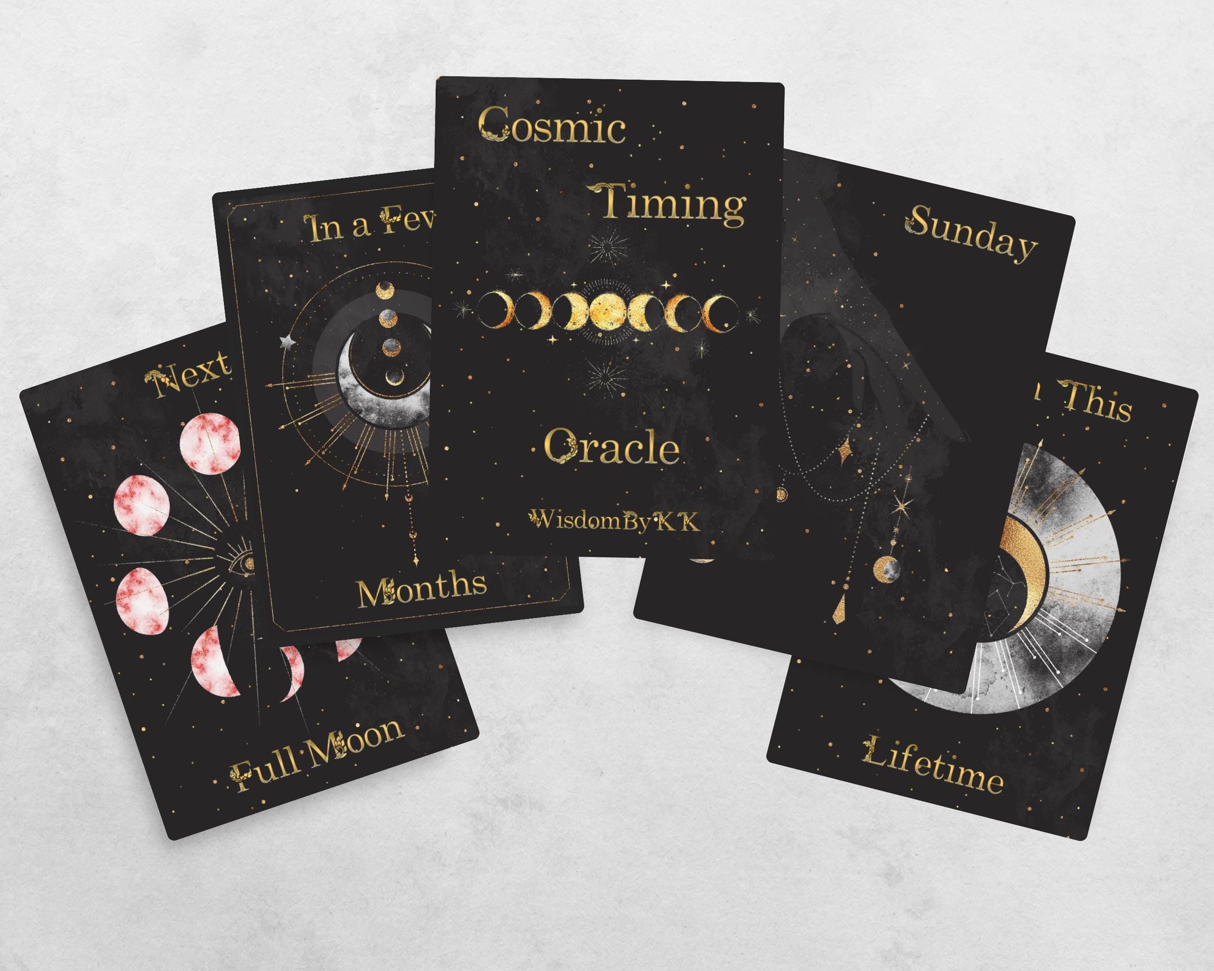 Cosmic Timing Oracle Deck, 62 Handmade Fortune Telling Cards