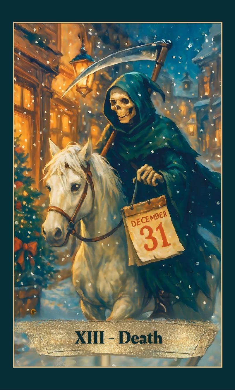 Jeu de cartes de tarot de Noël – Tarot des fêtes de 78 cartes