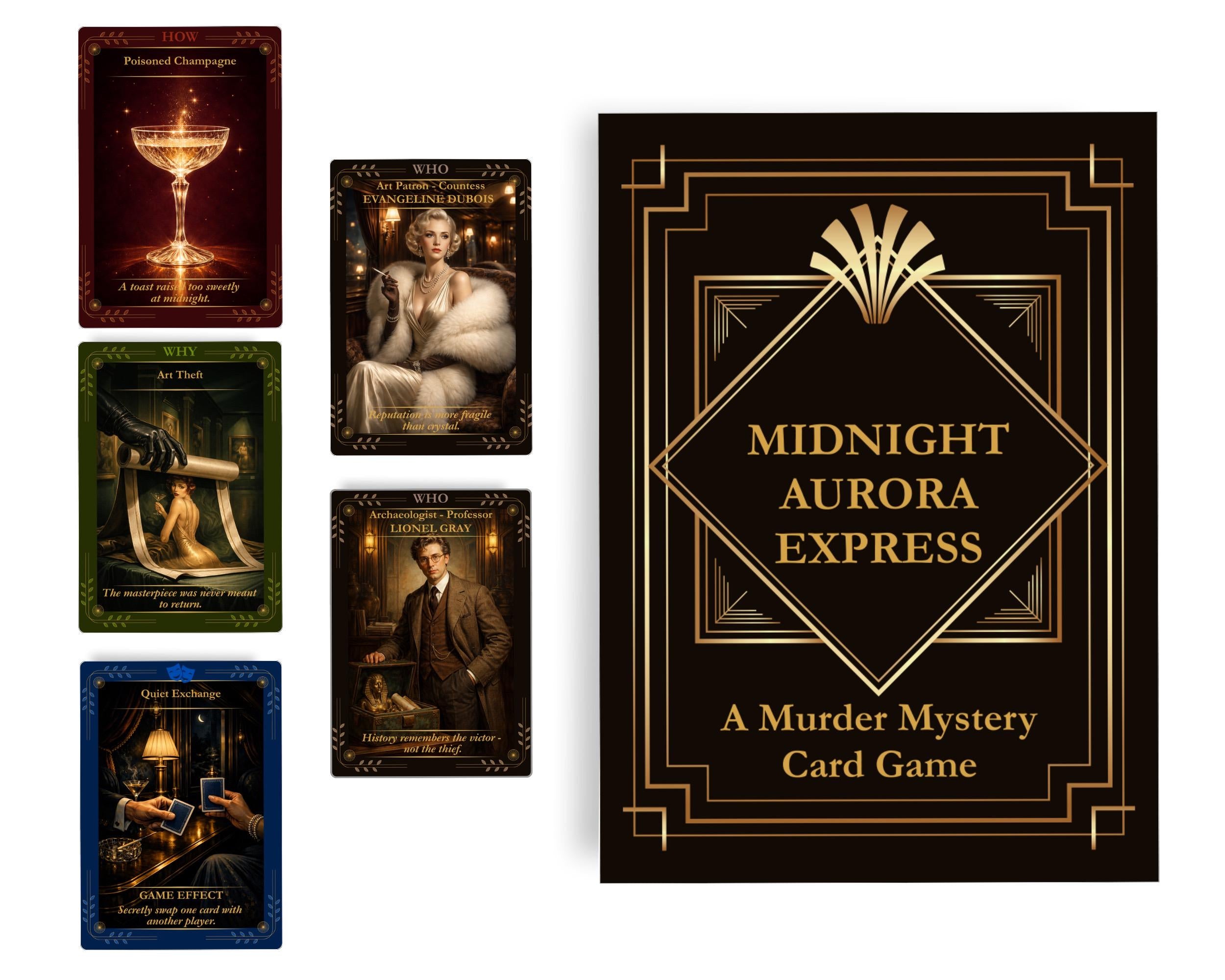 Murder at the Midnight Aurora Express Card Game