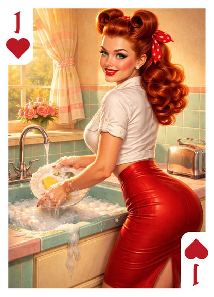 Rockabilly Girls Playing Cards – Retro Pin-Up Card Set – Vintage Gift for Retro Lovers