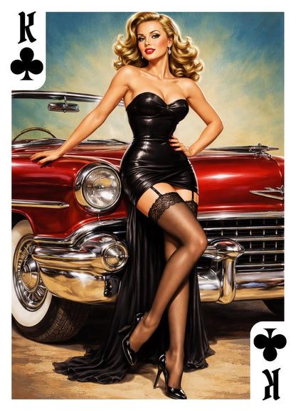 Rockabilly Girls Playing Cards – Retro Pin-Up Card Set – Vintage Gift for Retro Lovers