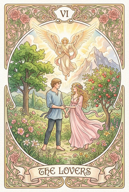 Art Nouveau Tarot Deck – 78 Card Botanical Tarot with Guide, Rider-Waite Inspired Divination Deck