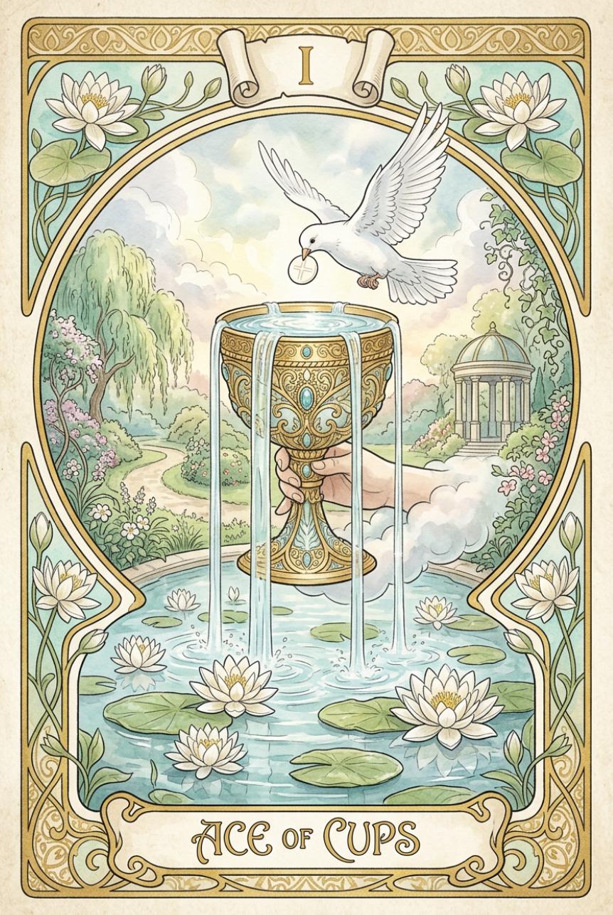 Art Nouveau Tarot Deck – 78 Card Botanical Tarot with Guide, Rider-Waite Inspired Divination Deck