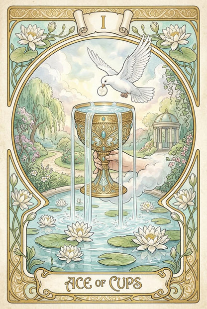 Art Nouveau Tarot Deck – 78 Card Botanical Tarot with Guide, Rider-Waite Inspired Divination Deck