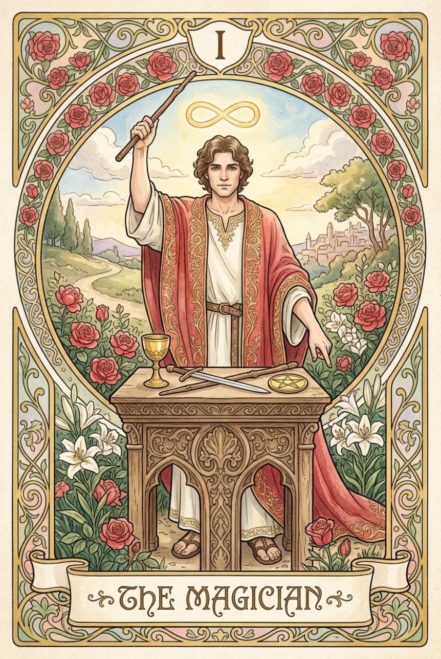 Art Nouveau Tarot Deck – 78 Card Botanical Tarot with Guide, Rider-Waite Inspired Divination Deck