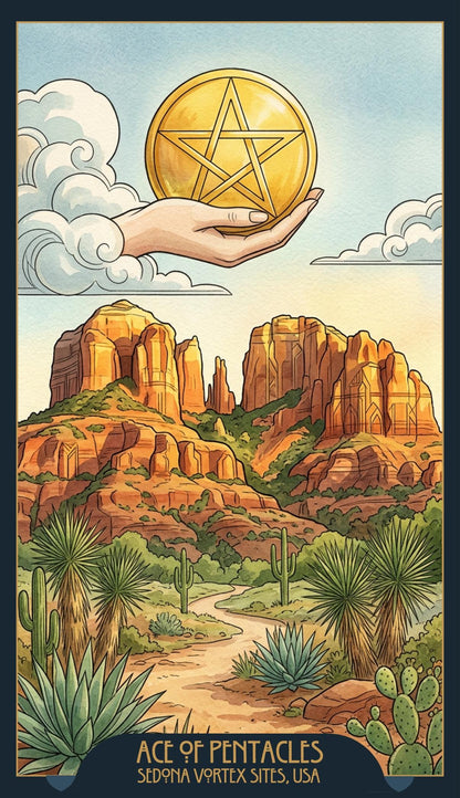Sacred Atlas Tarot – 78 Card Art Deco Tarot Deck with QR Code Guidance